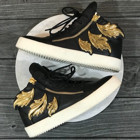 Women’s Triple Gold Wing High Top Leather Sneakers - Picture 2 of 7